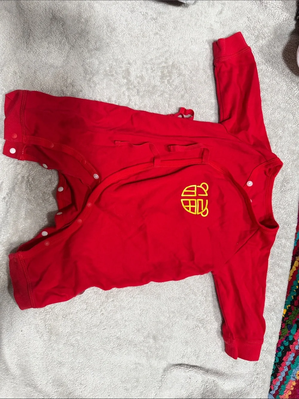 Red Baby Romper with Yellow Graphic - Unbranded